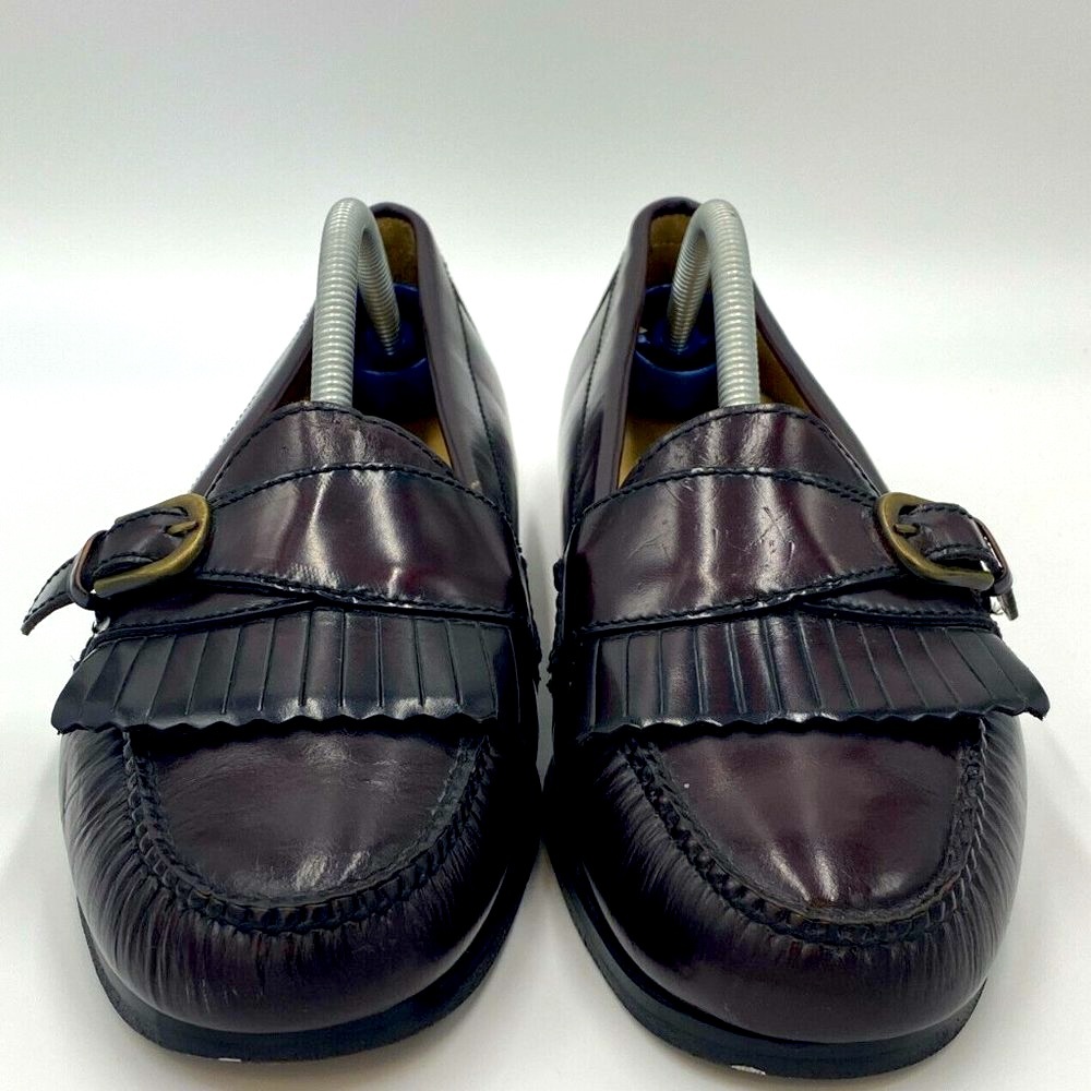 Cole Haan Leather Buckle Strap Slip On Loafers Burgundy 61656 Mens Sz 9.5 D - Picture 2 of 12